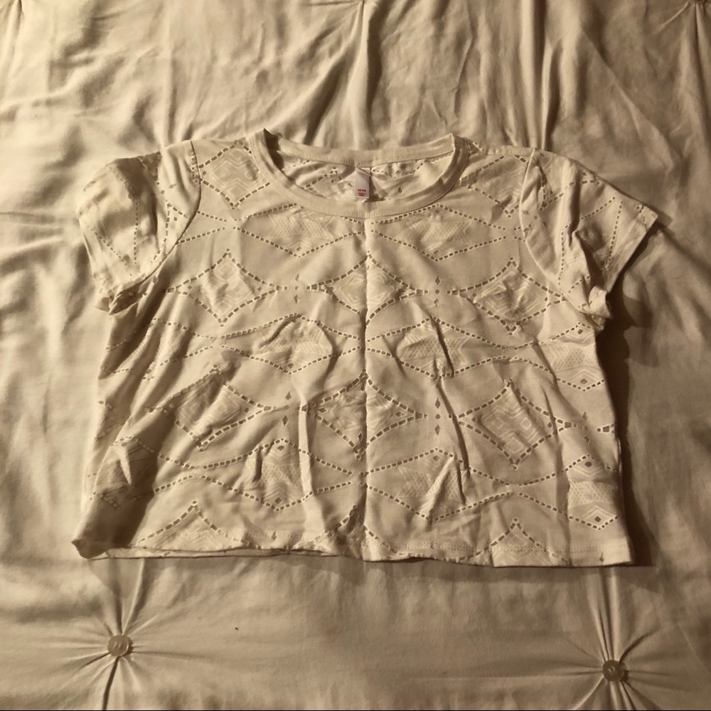 Target Tribal Pattern White Crop Top